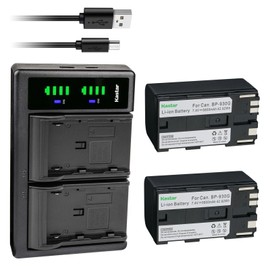Kastar 2-Pack BP-930G Battery and LTD2 USB Charger Compatible with Canon XH-A1 XH-A1 HD XH-A1SHD XH-A1SE HDV XM1 XM2 XV1 XV2 C2 FV1 DM-MV1 DM-MV10 DM-MV20 E1 E2 E30 E65AS EOS C100 C100 Mark II Camera