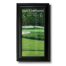 Push Pin Travel Maps Customizable Posters & Prints - Golf Courses Bucket List - Black Frame - Personalized Framed Pin Map, Includes 150 Pins - Handcrafted in USA - 13" x 23.5"