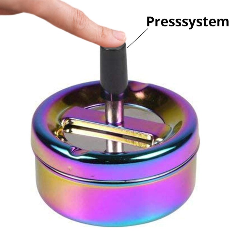 HA Rotary Ashtray Rainbow Shiny 9 cm 133 g