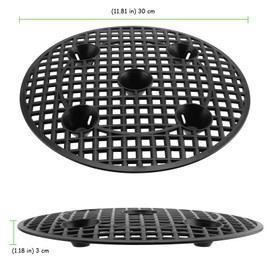 TAICHEUT 20 Pack 11.8 Inch Plant Level Pot Elevator, Heavy Duty Round Plastic Plant Saucer Riser Run off Tray Big Potted Stand for Pots Indoor, Deck Floor Protector for Garden Flowers Plants