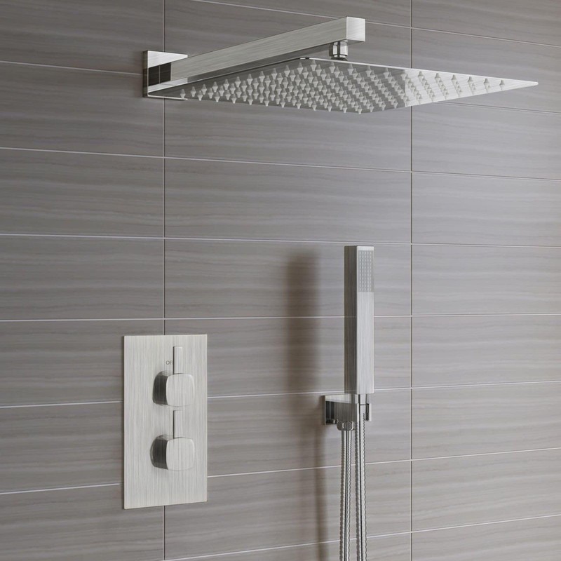 Voolan All Metal Shower Head with Extension Arm, Stainless Steel