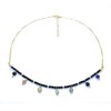Women's choker 7 chakras natural stone black spinel 925 sterling