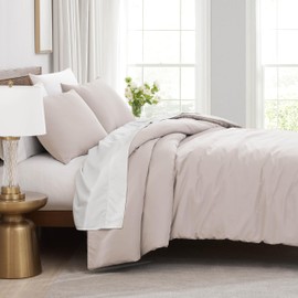 Southshore Fine Living, Inc. Oversized Twin Duvet Cover Set - Premium Microfiber Comforter Cover Twin with Zipper Closure - 1 Soft Duvet Cover, 1 Sham, Twin/Twin XL, Bone