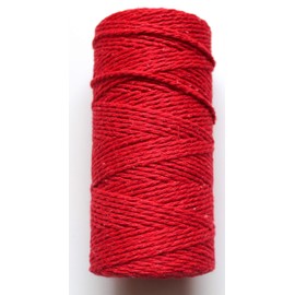 CaPiSo 100 m Cotton 2 mm Bakers Cord Baker's Cord Gift Ribbon Decoration Ribbon for Garden Home Christmas Crafts Decorating (Red, 100 m)