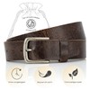 LINDENMANN Men's Buffalo Leather Belt 40 mm Brown, dark brown
