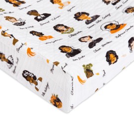 Babyletto 100% Quilted Organic Cotton Changing Pad Cover, GOTS-Certified, Fitted 360°, Ultra-Soft and Breathable Muslin - Women in History