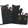 NIGOWAYS Oven Mitts,Cute Cat Design Cooking Glove,Quilted Cotton Lining,Heat Resistant