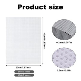 6 Sheets Fursuit Eyes Mesh for Mask, 11.81x7.87in Waterproof PVC Eye Plastic Mesh Fabric Buckram Sheet (Black, White)