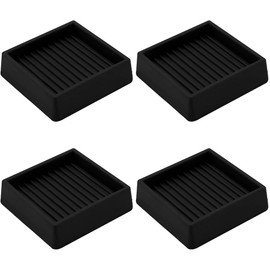 Rubber Caster Cups, Non Slip Furniture Pads, Anti-Slip Gripper, Anti Skid Furniture Feet, Anti Slide Floor Protector for Bed Couch Table Chair Stoppers - 4 Pack (Black, 2X2inch/5X5cm