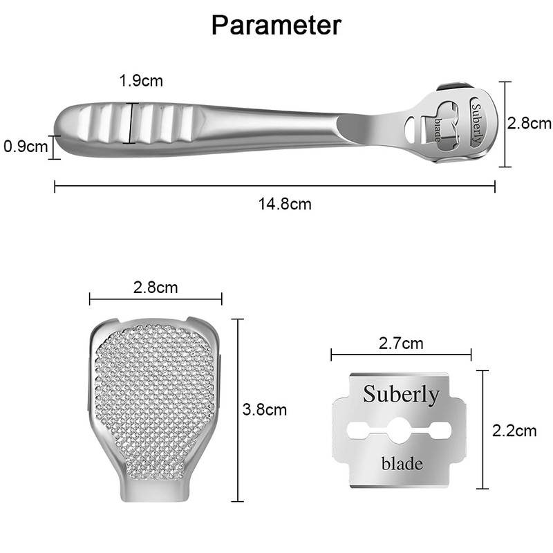 URAQT Stainless Steel Callus Slicer, Foot Scraper, Foot File, Rasp