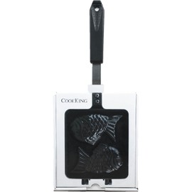 Made in Korea COOKKING Taiyaki Fish-Shaped Pancake Double Pan (붕어빵 팬, Nonstick Aluminum, Gas Stovetop)