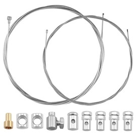 2 Pieces 2 Metre Bowden Cable Universal Repair Kit with 9 Nipples Gear Cable Throttle Cable Clutch Cable Emergency Repair Kit for Motorcycles Moped Bicycles Scooter Offroad MX Diameter 1.5 mm and Diameter 2.0 mm