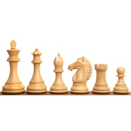Royal Chess Mall - Alban Knight Chess Pieces - 4" Staunton Chess Set - Golden Rosewood & Boxwood - 34 Pieces - 1 Player - Age 8+ - Adults