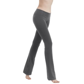 Cotton Spandex Low Rise Bootcut Flare Yoga Pants Legging(Regular Size/Plus Size) S-5XL (32"/34"/36" Inseam) Charcoal