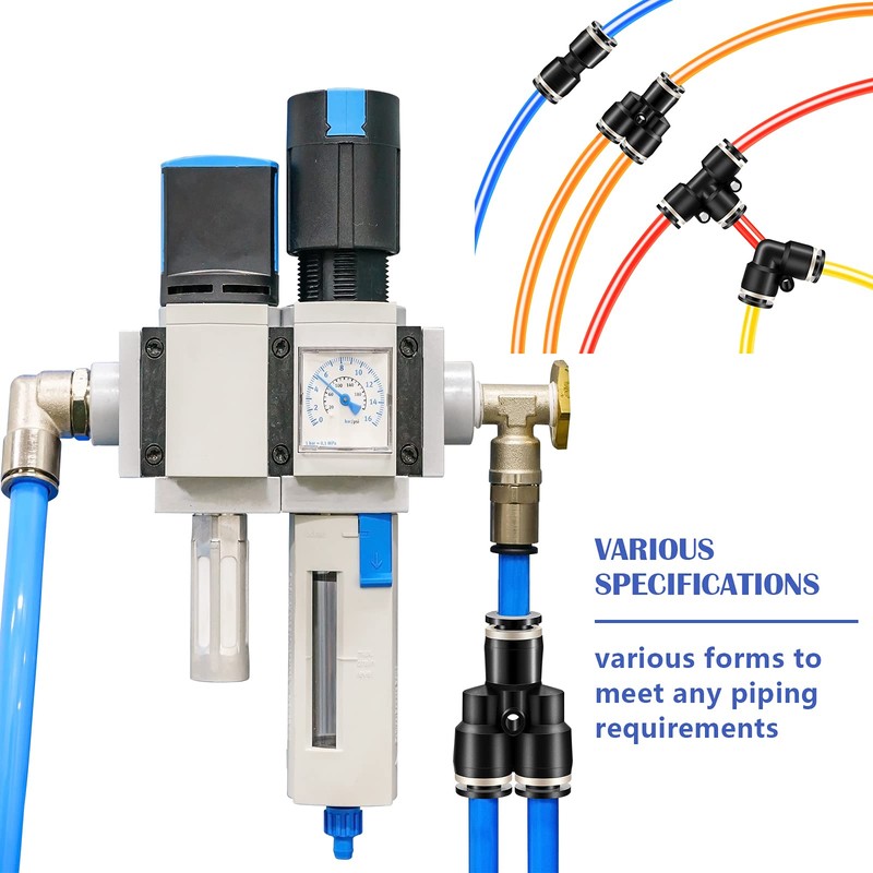 Hotop Push to Connect Fittings Air Line Pneumatic Fittings Kit