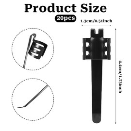 Stainless Steel Pen Holder Clip, Pack of 20 Pen Clip with Pocket Clip, Metal Pen Clips, Metal Pen Loop, Pen Accessories, Pens Holder for Most Pens, Pocket Pens, Pencil (Black)