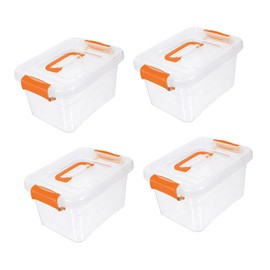 BIUDECO 4pcs Handheld Storage Cases Office Bin Desktop Toy Organizer Portable Snack Container Desk Organiser