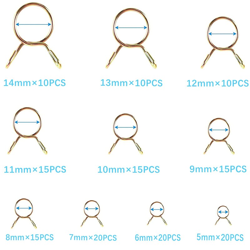 Aatpuss 155 pieces 5-14 mm hose clamps set, spring clip,