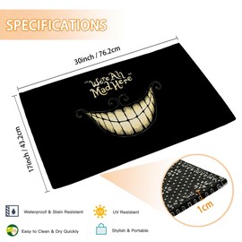Black Scary Smile Door Mat, Indoor Outdoor Decor Door Mat Entryway Non-Slip Absorbent Mud Trapper Mats, Floor Mats, Soft Washable Mats Door Carpet for Entryway Bathroom Kitchen Bedroom