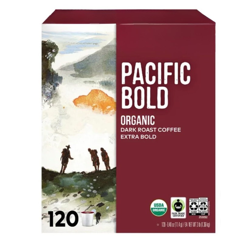 Organic Dark Roast Coffee Pods Compatible with Single Serve Machines,