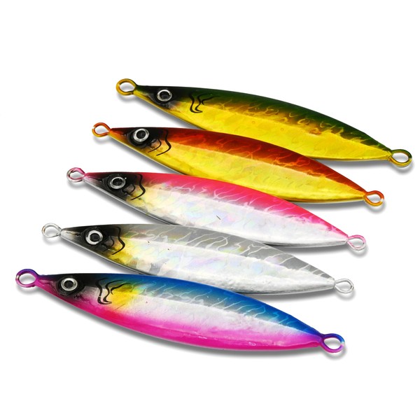 Saltwater Sea Fishing Jig Jigging Lures Kit, 5 Pieces Kit,