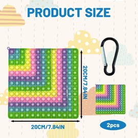 Pop It 2-in-1, 1x1 Learning Game, Disposable Table Game for Children, Set of 2 with Carabiner, Ideal for Math Lessons and Stress Relief, Travel Toy for On the Go