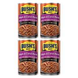 BUSH'S BEST Canned Maple and Cured Bacon Baked Beans, 28Oz (Pack of 4)