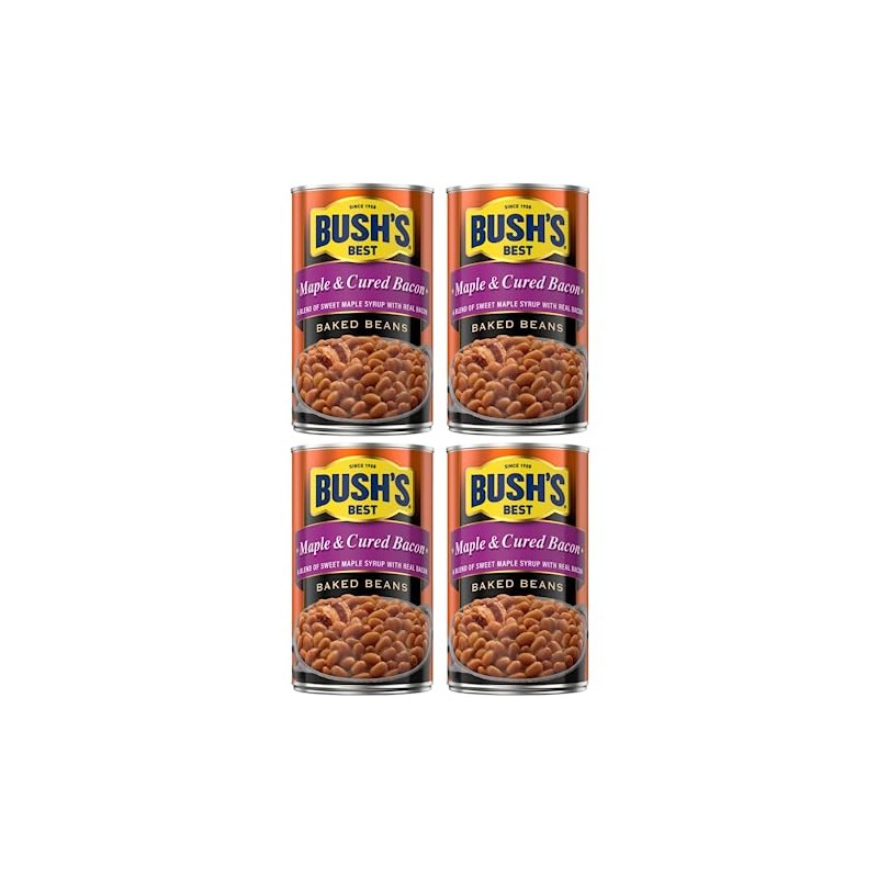BUSH'S BEST Canned Maple and Cured Bacon Baked Beans, 28Oz