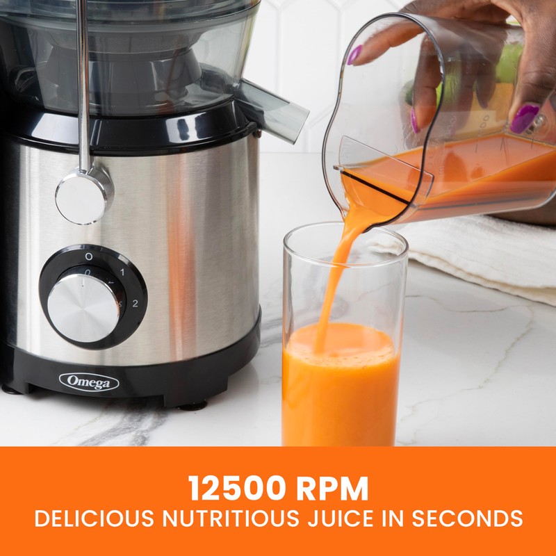 Omega Centrifugal Juicer with 3-Inch Wide Chute High Speed Extractor