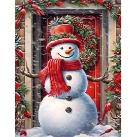 CLAKINLA Diamond Art Painting Christmas, Snowman Diamond Art Painting Kits for Adults Beginners Christmas Diamond Art Painting Gem Art Paint by Numbers for Adults Diamond Art for Adults 12x16inch