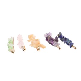WOONEKY 5pcs Gemstone Hair Natural Hair Clips for Women for Parties Birthdays and Daily Wear for