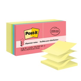 Post-it Notas emergentes de 3 x 3 pulgadas, 14 almohadillas para orejas, notas adhesivas favoritas de Estados Unidos, colores surtidos, eliminación limpia, reciclable (R330-14YWM)