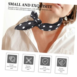 Beavorty 4pcs Vintage Dot Scarves for Women Multi-purpose Headbands Decorative Silk Scarf Black and Red Chic Accessories for Daily Wear and Parties