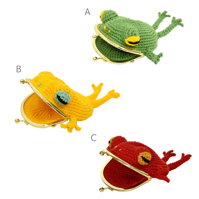 NASKA NASKA Hand-Knit Kit Frog Purse HT-15 Col.A Green