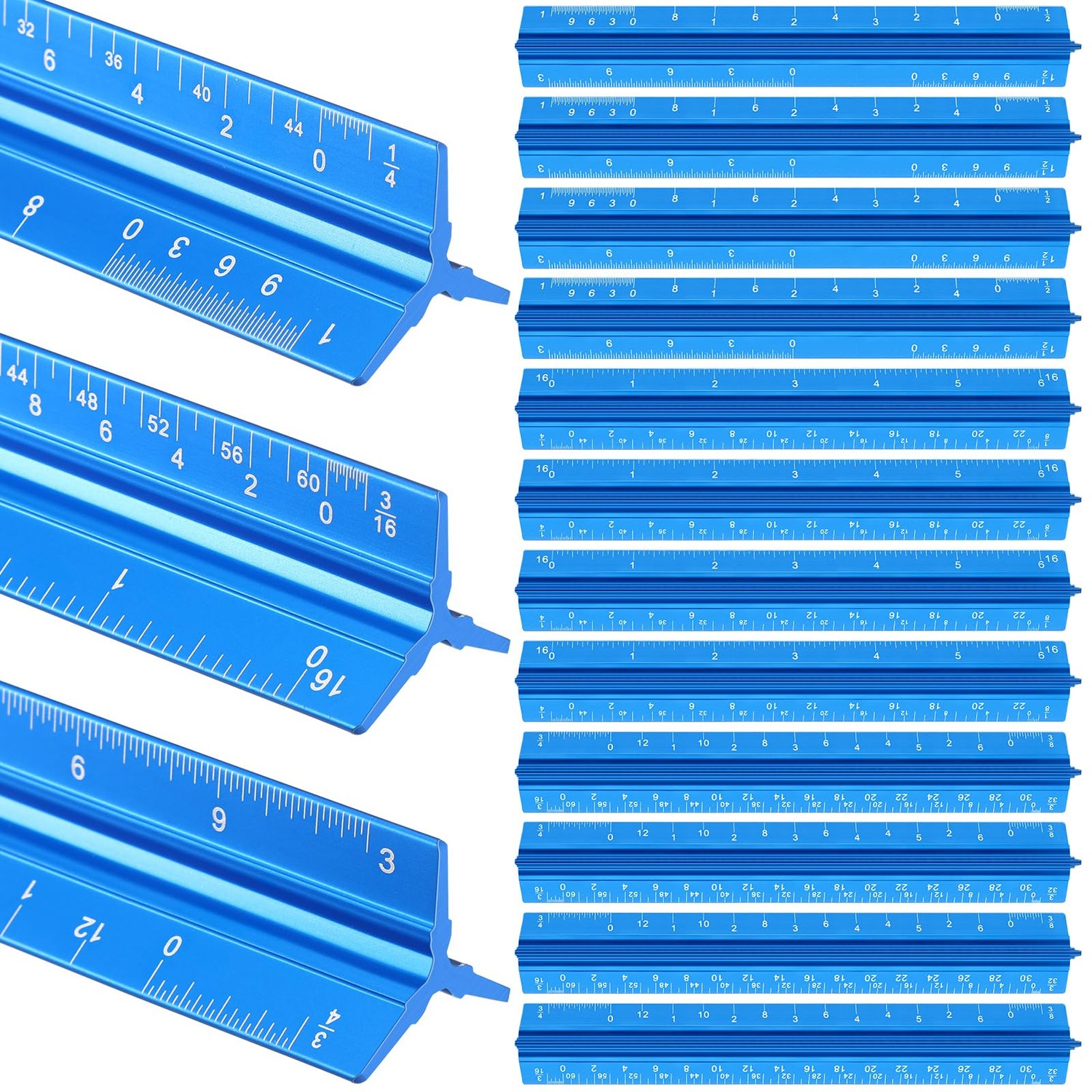 Fumete 12 Pack 6 Inch Architectural Engineering Scale Rulers Small ...