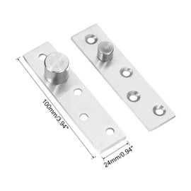 QUARKZMAN 2 Pieces Invisible Door Pivot Hinge Hidden Door Hinge 180 Degree Rotation Concealed Hinge for Secret Door Bookcase Swing Door 3.94 Inch