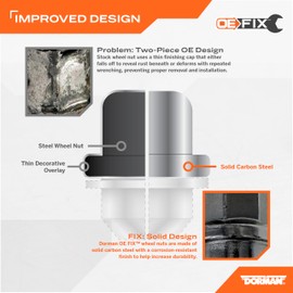 Dorman 611-930 M14-1.50 Wheel Nut Flanged - 21mm Hex, 48.5mm Length Compatible with Select Ford Models, 10 Pack (OE FIX)