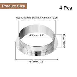 uxcell 4 Pcs 2.36 inch (60mm) Nylon Desk Grommets, Plastic Cable Hole Cover, Wire Cord Cable Organizer for Computer Desk Cabinet, Silver