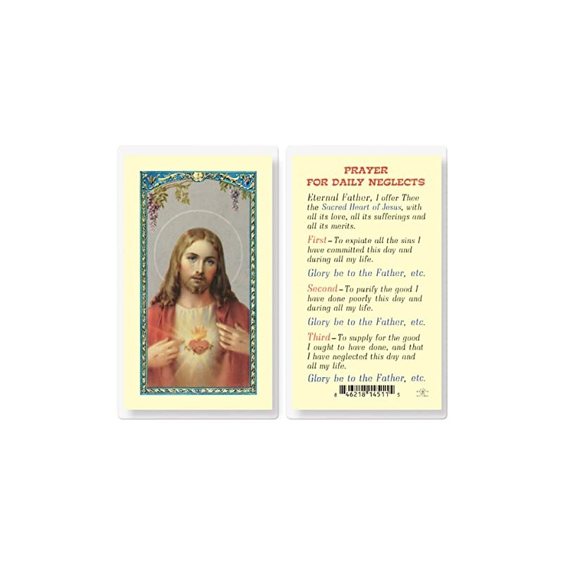 Generic Prayer for Daily Neglects Laminated Holy Cards, 25-Count Value
