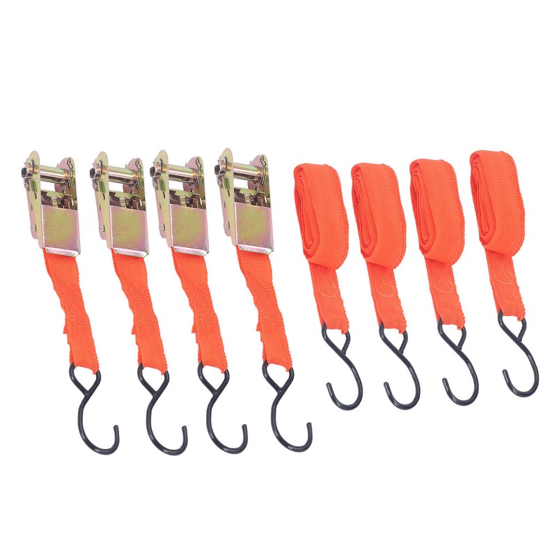 4Pcs Ratchet Tie Down Straps Motorcycle Car Buckle Set 15in