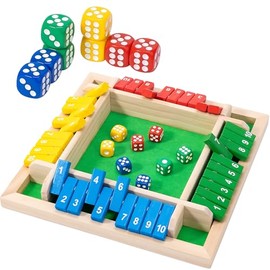 Shut The Box Game, Cierra la Caja Juego de Mesa,Juego de Fiesta de Matemáticas 2-4 Jugadores para Adultos y Niños,Juego de Mesa Clásico de 8 Dados para el Aula, el Hogar, la Fiesta o el Bar.