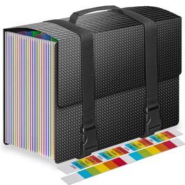 File Organiser Document Organiser Box Files Folder with Handle,25 Pockets Expanding File Folders for Paperwork A4,Expandable Filing Box,Document Folder Paper Organiser for Home School and Work,2 x Tab