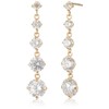 cz 5 stone earrings, Metal, Cubic Zirconia