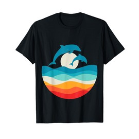 Vintage Retro Summer Time Beach Dolphin For Men Women T-Shirt