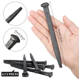 Sosation 6 Pcs Crucifix Iron Nails Passion of Jesus Christ Crucifixion Nails Metal Steel Replica Crucifixion Tack Roman Flat Head Tack for Church Christian Home Christmas Easter (6 Inch)