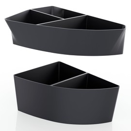 TWRAPS Trunk Tray Organizer for Lucid Air 2021-2026, Perfect Fit Storage Box with 5 Compartments on 2 Levels, Matte Black ABS, Includes Premium Leather Inserts