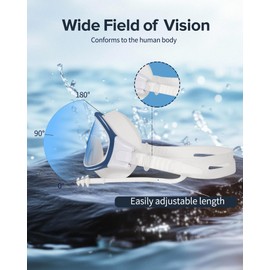 seasprint Swim Goggles, Wide View Clear View Swimming Goggles for Adult, Anti-Fog UV Protection No Leak Vision Pool Goggles(Blue White)