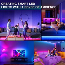 TK99SW Smart LED Lights for TV Strip, 6.56ft RGB LED Lights for 32-40 Inch TVs, Music Sync Bluetooth App & Remote Control, USB-Powered for Gaming, Bedroom, Home Theater