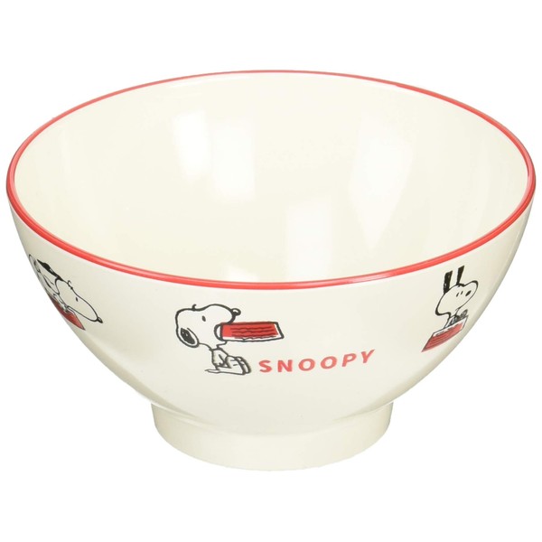 Peanuts 606550 Snoopy Happiness Is Supper Time Painted Rice Bowl, Diameter 4.1 inches (10.4 cm), White