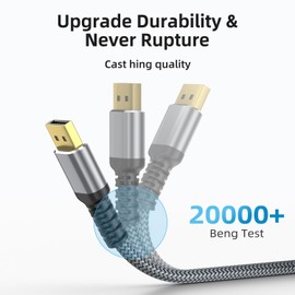 looyotul 8K DisplayPort Cable,DP 1.4 Cable 15ft(8K@60Hz,4K@144Hz,2K@240Hz) Support 32.4Gbps,Gold Plated Connector,High Refresh Rate for Gaming Monitor,HDR,FreeSync G-Sync,Graphics Card,PC ﻿